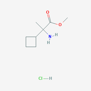 molecular formula C8H16ClNO2 B2516912 Methyl2-amino-2-cyclobutylpropanoatehydrochloride CAS No. 2418713-18-3