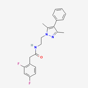 2-(2,4-difluorophenyl)-N-(2-(3,5-dimethyl-4-phenyl-1H-pyrazol-1-yl)ethyl)acetamide