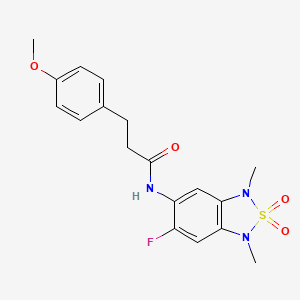 N-(6-fluoro-1,3-dimethyl-2,2-dioxido-1,3-dihydrobenzo[c][1,2,5]thiadiazol-5-yl)-3-(4-methoxyphenyl)propanamide
