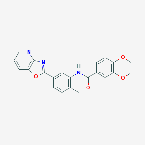 molecular formula C22H17N3O4 B251692 N-[2-methyl-5-([1,3]oxazolo[4,5-b]pyridin-2-yl)phenyl]-2,3-dihydro-1,4-benzodioxine-6-carboxamide 