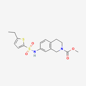 molecular formula C17H20N2O4S2 B2516927 methyl 7-(5-ethylthiophene-2-sulfonamido)-1,2,3,4-tetrahydroisoquinoline-2-carboxylate CAS No. 1448035-52-6