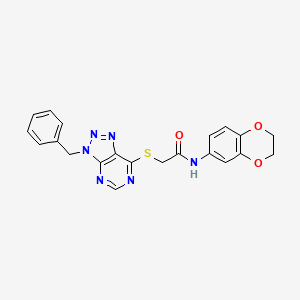 2-((3-benzyl-3H-[1,2,3]triazolo[4,5-d]pyrimidin-7-yl)thio)-N-(2,3-dihydrobenzo[b][1,4]dioxin-6-yl)acetamide