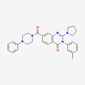 7-(4-phenylpiperazine-1-carbonyl)-2-(pyrrolidin-1-yl)-3-(m-tolyl)quinazolin-4(3H)-one