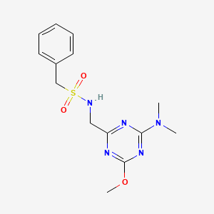 N-((4-(dimethylamino)-6-methoxy-1,3,5-triazin-2-yl)methyl)-1-phenylmethanesulfonamide