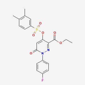 Ethyl 4-(((3,4-dimethylphenyl)sulfonyl)oxy)-1-(4-fluorophenyl)-6-oxo-1,6-dihydropyridazine-3-carboxylate