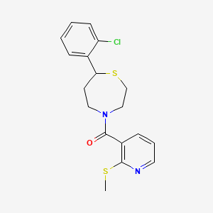 (7-(2-Chlorophenyl)-1,4-thiazepan-4-yl)(2-(methylthio)pyridin-3-yl)methanone