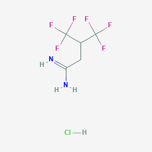 4,4,4-Trifluoro-3-(trifluoromethyl)butanimidamide;hydrochloride