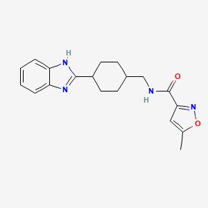 molecular formula C19H22N4O2 B2516961 N-((4-(1H-benzo[d]imidazol-2-yl)cyclohexyl)methyl)-5-methylisoxazole-3-carboxamide CAS No. 1206987-42-9
