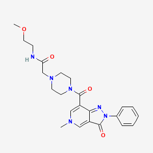 N-(2-methoxyethyl)-2-(4-(5-methyl-3-oxo-2-phenyl-3,5-dihydro-2H-pyrazolo[4,3-c]pyridine-7-carbonyl)piperazin-1-yl)acetamide