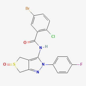 molecular formula C18H12BrClFN3O2S B2517011 5-bromo-2-chloro-N-[2-(4-fluorophenyl)-5-oxo-4,6-dihydrothieno[3,4-c]pyrazol-3-yl]benzamide CAS No. 1009515-58-5