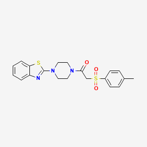 molecular formula C20H21N3O3S2 B2517015 1-(4-(Benzo[d]thiazol-2-yl)piperazin-1-yl)-2-tosylethanone CAS No. 895450-41-6