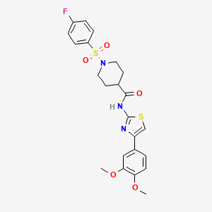 molecular formula C23H24FN3O5S2 B2517017 N-(4-(3,4-dimethoxyphenyl)thiazol-2-yl)-1-((4-fluorophenyl)sulfonyl)piperidine-4-carboxamide CAS No. 923367-63-9