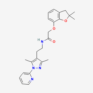 N-(2-(3,5-dimethyl-1-(pyridin-2-yl)-1H-pyrazol-4-yl)ethyl)-2-((2,2-dimethyl-2,3-dihydrobenzofuran-7-yl)oxy)acetamide