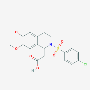 {2-[(4-Chlorophenyl)sulfonyl]-6,7-dimethoxy-1,2,3,4-tetrahydroisoquinolin-1-yl}acetic acid