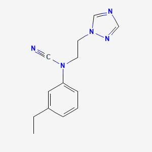 molecular formula C13H15N5 B2517040 N-cyano-3-ethyl-N-[2-(1H-1,2,4-triazol-1-yl)ethyl]aniline CAS No. 1424339-45-6