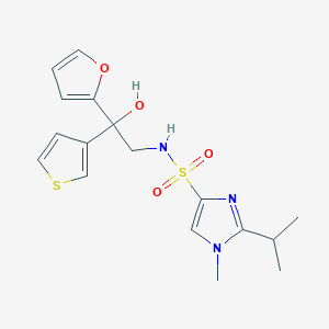 molecular formula C17H21N3O4S2 B2517054 N-(2-(furan-2-yl)-2-hydroxy-2-(thiophen-3-yl)ethyl)-2-isopropyl-1-methyl-1H-imidazole-4-sulfonamide CAS No. 2034332-18-6