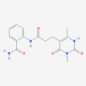 2-(3-(3,6-Dimethyl-2,4-dioxo-1,2,3,4-tetrahydropyrimidin-5-yl)propanamido)benzamide