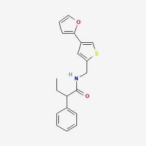 molecular formula C19H19NO2S B2517057 N-{[4-(furan-2-yl)thiophen-2-yl]methyl}-2-phenylbutanamide CAS No. 2379996-13-9