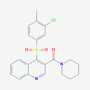 B2517058 4-[(3-Chloro-4-methylphenyl)sulfonyl]-3-(piperidin-1-ylcarbonyl)quinoline CAS No. 1111052-66-4