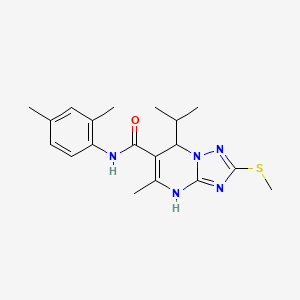 molecular formula C19H25N5OS B2517066 N-(2,4-dimethylphenyl)-5-methyl-2-(methylsulfanyl)-7-(propan-2-yl)-4H,7H-[1,2,4]triazolo[1,5-a]pyrimidine-6-carboxamide CAS No. 901243-18-3