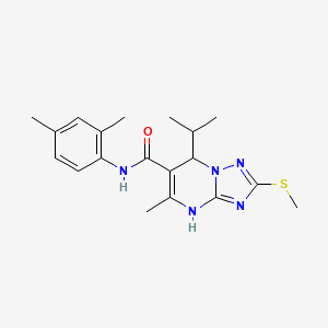 molecular formula C19H25N5OS B2517066 N-(2,4-dimethylphenyl)-7-isopropyl-5-methyl-2-(methylthio)-4,7-dihydro-[1,2,4]triazolo[1,5-a]pyrimidine-6-carboxamide CAS No. 901243-18-3