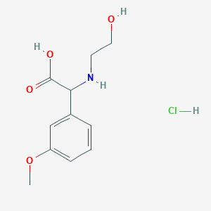 B2517068 2-[(2-Hydroxyethyl)amino]-2-(3-methoxyphenyl)acetic acid hydrochloride CAS No. 1218303-14-0