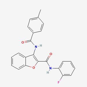molecular formula C23H17FN2O3 B2517069 N-(2-FLUOROPHENYL)-3-(4-METHYLBENZAMIDO)-1-BENZOFURAN-2-CARBOXAMIDE CAS No. 847405-52-1