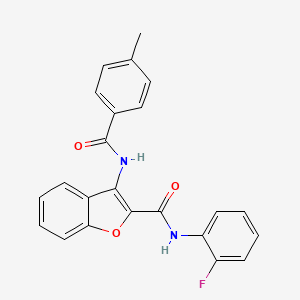 molecular formula C23H17FN2O3 B2517069 N-(2-fluorophenyl)-3-(4-methylbenzamido)benzofuran-2-carboxamide CAS No. 847405-52-1