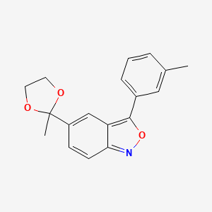 molecular formula C18H17NO3 B2517073 5-(2-Methyl-1,3-dioxolan-2-yl)-3-(3-methylphenyl)-2,1-benzisoxazole CAS No. 383147-06-6