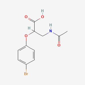 molecular formula C11H12BrNO4 B2517077 3-Acetamido-2-(4-bromophenoxy)propanoic acid CAS No. 2055600-11-6
