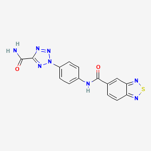 molecular formula C15H10N8O2S B2517090 N-(4-(5-carbamoyl-2H-tetrazol-2-yl)phenyl)benzo[c][1,2,5]thiadiazole-5-carboxamide CAS No. 1396675-13-0
