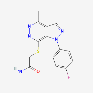 2-((1-(4-fluorophenyl)-4-methyl-1H-pyrazolo[3,4-d]pyridazin-7-yl)thio)-N-methylacetamide