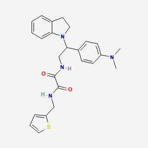 molecular formula C25H28N4O2S B2517094 N1-(2-(4-(dimethylamino)phenyl)-2-(indolin-1-yl)ethyl)-N2-(thiophen-2-ylmethyl)oxalamide CAS No. 941869-74-5
