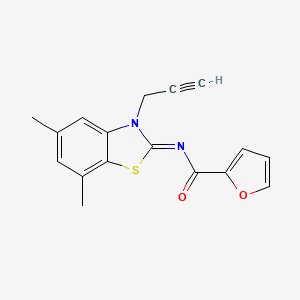 molecular formula C17H14N2O2S B2517101 N-[(2Z)-5,7-dimethyl-3-(prop-2-yn-1-yl)-2,3-dihydro-1,3-benzothiazol-2-ylidene]furan-2-carboxamide CAS No. 868377-64-4