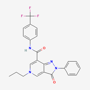 3-oxo-2-phenyl-5-propyl-N-(4-(trifluoromethyl)phenyl)-3,5-dihydro-2H-pyrazolo[4,3-c]pyridine-7-carboxamide