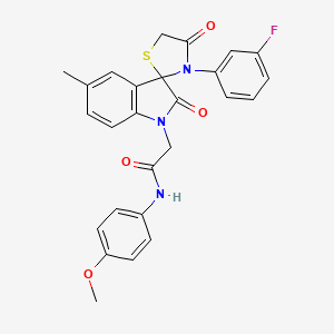 2-(3'-(3-fluorophenyl)-5-methyl-2,4'-dioxospiro[indoline-3,2'-thiazolidin]-1-yl)-N-(4-methoxyphenyl)acetamide