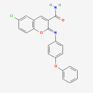 6-Chloro-2-(4-phenoxyphenyl)iminochromene-3-carboxamide