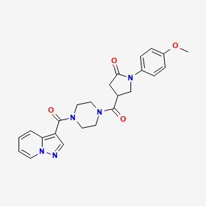 1-(4-Methoxyphenyl)-4-(4-(pyrazolo[1,5-a]pyridine-3-carbonyl)piperazine-1-carbonyl)pyrrolidin-2-one