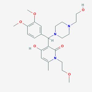 3-((3,4-dimethoxyphenyl)(4-(2-hydroxyethyl)piperazin-1-yl)methyl)-4-hydroxy-1-(2-methoxyethyl)-6-methylpyridin-2(1H)-one