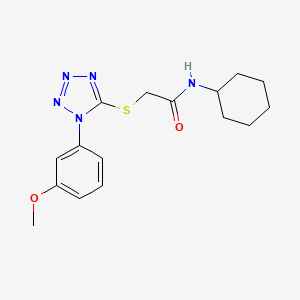 molecular formula C16H21N5O2S B2517132 N-Cyclohexyl-2-[1-(3-methoxy-phenyl)-1H-tetrazol-5-ylsulfanyl]-acetamide CAS No. 461453-12-3