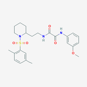 molecular formula C24H31N3O5S B2517147 N-{2-[1-(2,5-dimethylbenzenesulfonyl)piperidin-2-yl]ethyl}-N'-(3-methoxyphenyl)ethanediamide CAS No. 898407-07-3