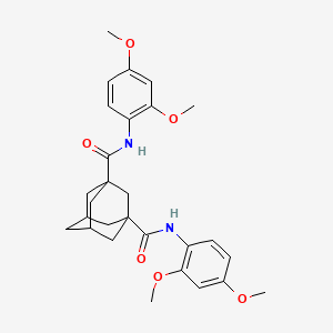 1-N,3-N-bis(2,4-dimethoxyphenyl)adamantane-1,3-dicarboxamide