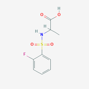 molecular formula C9H10FNO4S B2517186 2-(2-氟苯磺酰胺)丙酸 CAS No. 1008050-74-5