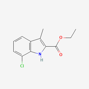 molecular formula C12H12ClNO2 B2517188 7-氯-3-甲基-1H-吲哚-2-甲酸乙酯 CAS No. 16381-40-1