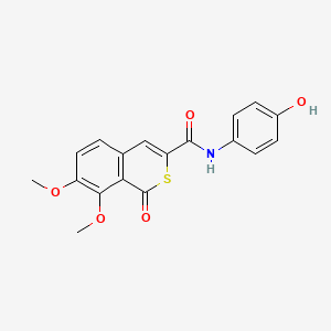 molecular formula C18H15NO5S B2517189 N-(4-hydroxyphenyl)-7,8-dimethoxy-1-oxo-1H-isothiochromene-3-carboxamide CAS No. 622352-55-0