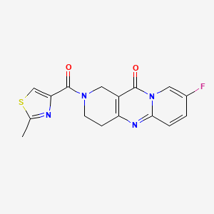 molecular formula C16H13FN4O2S B2517200 8-fluoro-2-(2-methylthiazole-4-carbonyl)-3,4-dihydro-1H-dipyrido[1,2-a:4',3'-d]pyrimidin-11(2H)-one CAS No. 2034533-13-4