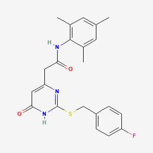2-(2-((4-fluorobenzyl)thio)-6-oxo-1,6-dihydropyrimidin-4-yl)-N-mesitylacetamide