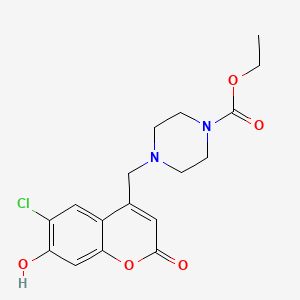 molecular formula C17H19ClN2O5 B2517209 ethyl 4-[(6-chloro-7-hydroxy-2-oxo-2H-chromen-4-yl)methyl]piperazine-1-carboxylate CAS No. 877800-39-0
