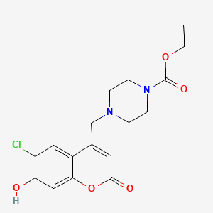 Ethyl 4-[(6-chloro-7-hydroxy-2-oxochromen-4-yl)methyl]piperazine-1-carboxylate
