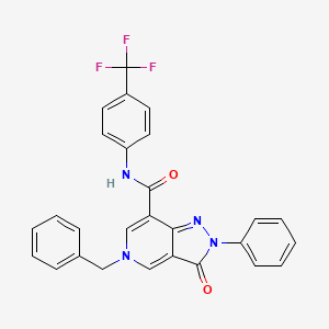 5-benzyl-3-oxo-2-phenyl-N-(4-(trifluoromethyl)phenyl)-3,5-dihydro-2H-pyrazolo[4,3-c]pyridine-7-carboxamide